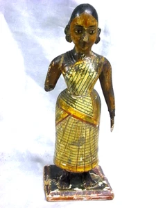 SELTENE HOLZFIGUR KERAMIK POLYCHROM SKULPTUR ETHNISCHES AMULETT INDIEN ÄGYPTEN - Bild 1 von 7