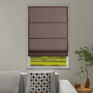 Corded Size Custom Polyester linen material Roman Shades Roller Blinds Window - Picture 1 of 24