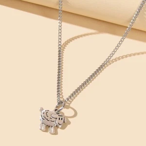 Sheep Lamb Charm Necklace Silver Plated Chain Farm Animal Temperament Jewellery - Picture 1 of 3