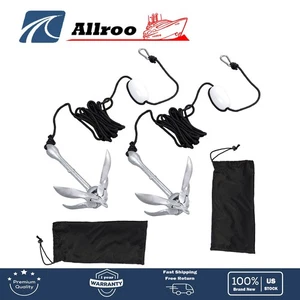 5.5 lb New Fit For Small Boats Canoe Paddle Boards Folding Anchor USA Set×2 - Picture 1 of 18
