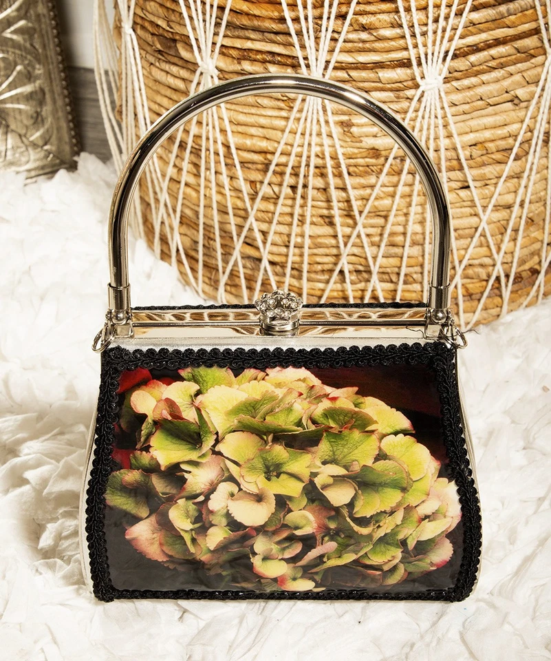 Art Bags Flower Print Victorian Vintage Style Shoulder Strap HandBag Purse - Image 1 of 4