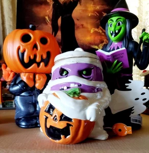 Halloween Mumie & Kürbis Keksdose 2010 Zielscheibe Lila. NOS. VERSIEGELT.  - Bild 1 von 7