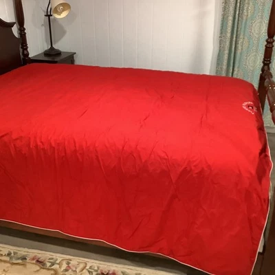 Tommy Hilfiger 1985 Rojo y Azul/Blanco Rayas Reversible Cobertor 96x80 Difícil de Encontrar RARO Foto 1 de 4