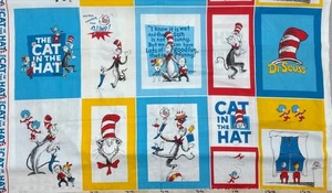 Dr Seuss Cat In The Hat Cotton Panel Fabric Kaufman by the Panel #21 - Picture 1 of 14