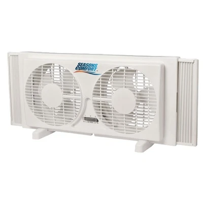 Twin Window Fan, Reversible Airflow Control, 9 Inch, 2 Speeds, Expandable, Ex... - Image 1 of 4