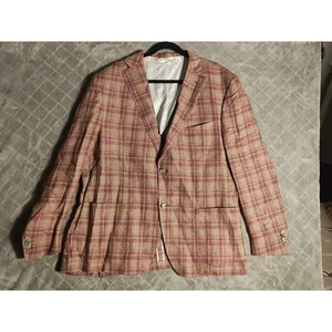 Williams & Kent blazer lino a quadri cappotto sportivo uomo 46R cammello/ruggine multicolore - Foto 1 di 11
