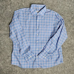 Peter Millar Crown Sommer weiches Button Down Hemd Herren XL blau Gingham kariert - Bild 1 von 8