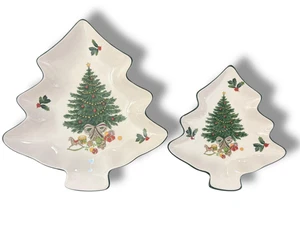 Mikasa CHRISTMAS STORY 2 Baumform Bonboniere Teller CAB08 8 3/4" und 6 3/4" - Bild 1 von 9