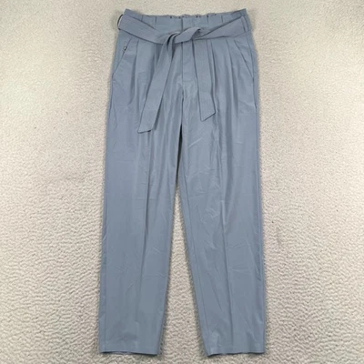 Athleta Skyline Pant II Womens 8 Paperbag Waist Belted High Rise Office Blue - Image 1 of 4