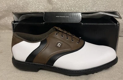 Brand new FootJoy FJ Golf Shoes 45330 White Brown Men’s 12 Medium - Image 1 of 4