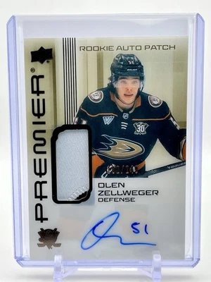 2024-25 Upper Deck Premier OLEN ZELLWEGER Rookie Bronze Auto Patch Ducks 192/249 - Image 1 of 2