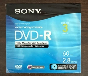 Sony Handycam DVD-R mini disco vuoto 60 min 2,8 GB doppia faccia NUOVO SIGILLATO - Foto 1 di 2