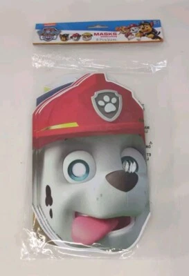 Máscaras de papel de cumpleaños Nickelodeon Paw Patrol 8 unidades suministros de fiesta perros cumpleaños Foto 1 de 4