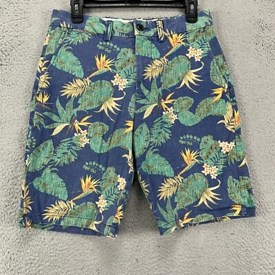 Pantalones Cortos Caquis Hawaianos Azul Marino Antiguo Para Hombre 30 Azul Floral Ultimate Delgado Frente Plano Foto 1 de 4