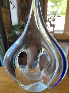 Adam Jablonski Art Crystal Sculpture clear and cobalt Blue Large 6 lbs 13 oz  - Picture 1 of 10