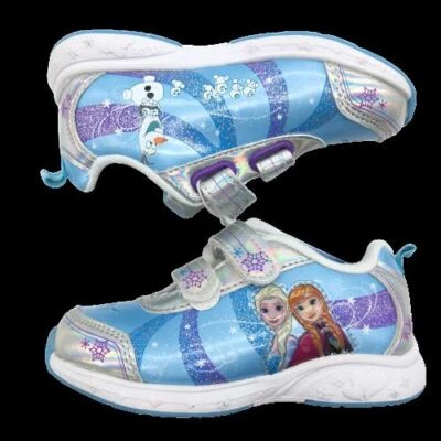Disney Bebé Niño Pequeño Frozen Azul y Plata Elsa Ana Olaf Tenis Niñas 8 Nuevo en Caja Foto 1 de 4