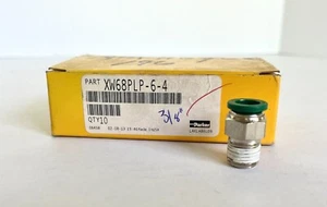10pk PARKER 3/8", Push-to-Connect Fittings-Prestolok Nickel Plated, XW68PLP-6-4 - Picture 1 of 7