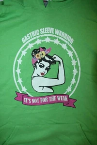GASTRIC SLEEVE WARRIOR- IT'S NOT FOR THE WEAK  Hoodie Sweatshirt, Lime Green 2XL - Picture 1 of 4