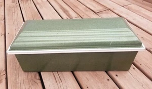 Vtg Infant Burial Vault Or Salesmen Sample Rare / Green Fiberglass Metalflake - Picture 1 of 8