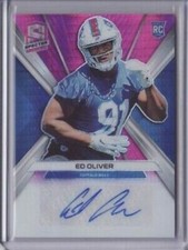 2019 Panini Spectra Rookie Autograph Neon Pink Ed Oliver 25/25 Auto - Flat S/H
