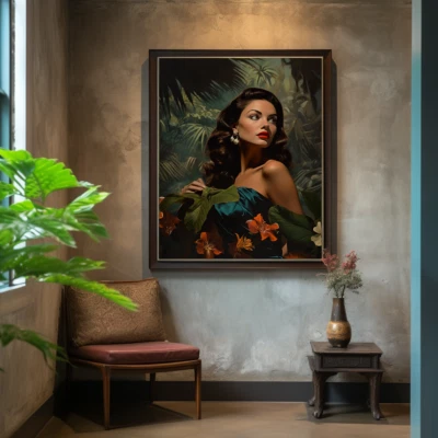 MidCentury Print - Mid-Century Girl - Tretchikoff  -  J.H Lynch - Louis Shabner - image 1 of 4