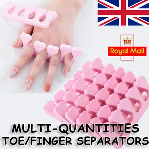 Toe Separators Finger Foam Spacers Pink Nails Polish Pedicure Manicure Art UK Pc - Picture 1 of 20