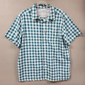 Camicia Columbia uomo grande a quadri PFG manica corta tasche ventilate casual outdoor - Foto 1 di 13