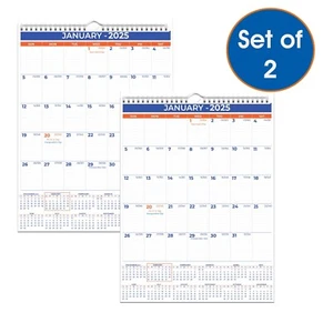 2025 Wall Calendar - Jan 2025 - Dec 2025, 12 Monthly Hanging Calendar, 2 Pack - Picture 1 of 8