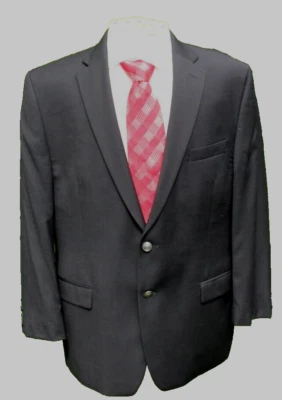 Michael Kors Mens 2 Button Blazer Black Sport Coat Wool Blend 46R Metal Buttons - Image 1 of 4