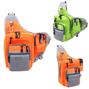 WATERPROOF FLY FISHING WAIST PACK CROSSBODY SLING BAG LURE TACKLE WAIST BAG PACK - Picture 1 of 14