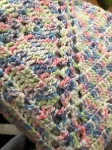 Vintage Hand Knitted Baby/Throw Blanket - Picture 1 of 3