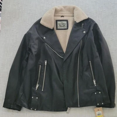 Jaqueta de couro Levi Strauss & Co. feminina média. - Imagem 1 de 3