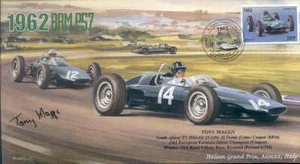 BRM P57s 1962c y Cooper T60, GP de Italia, cubierta Monza F1 firmada por Tony Maggs - Imagen 1 de 1