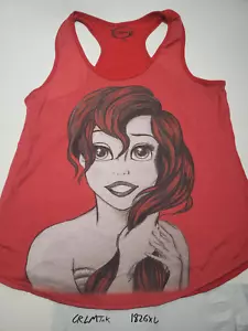 Disney The Little Mermaid Ariel Cute Red TankTop Size XL - Picture 1 of 2