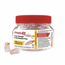 RJ45 Network Cable Modular Plug CAT6/6A UTP Connector End Pass Through 100pc Jar