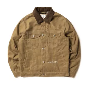 Red Tornado Type 3 Wax Jacket Corduroy Collar Waterproof Rugged Style Outerwear - Picture 1 of 25