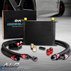 Universal 30 Row 10AN Transmission Engine Oil Cooler + Filter Adapter Kit - Picture 1 of 9