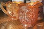 ANTIQUE Pansy Marigold Imperial Glass Open Sugar Bowl Creamer Pitcher Carnival
