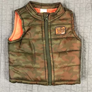 Heathtex Jacket Baby 6 - 9 Month Puffer Vest Green Camo Truck Crew Outdoors - Picture 1 of 12