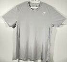 Gymshark Men’s XL Performance Athletic T-shirt Activewear Gray Polyester Cotton