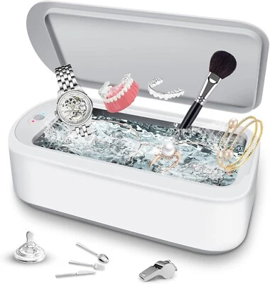 Ultrasonic Jewelry Cleaner Denture Glass Watch Ring Bath Tank Cleaning Machine - Image 1 of 4