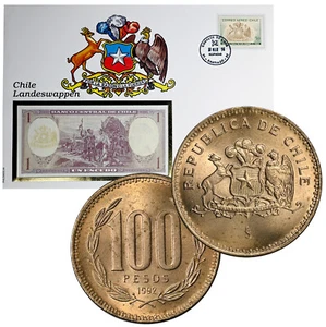 CHILE Coin/Note/Stamp Set 'Diego Portales' A4 Size - Picture 1 of 6