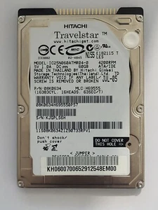 IC25N060ATMR04-0, PN: 08K0634, MLC: H69555, JUL 05, Hitachi 60Gb 2.5" HDD - Picture 1 of 2