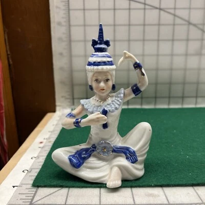 Vintage 1970's Thai Temple Dancer Porcelain 5" Statue Hand-Painted - Image 1 of 4