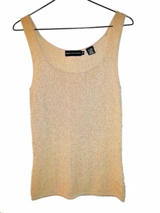 Wunderschönes ärmelloses Stricktop Dana Buchman Gold Perlen - M - Bild 1 von 8