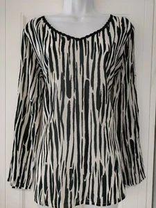 Womens Lk Bennett Black Ivory Animal Embroidered Neck Side Slits Cotton Blouse12 - Picture 1 of 3