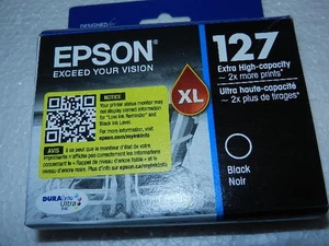Nuevo cartucho de tinta negro de capacidad extra alta original OEM Epson 127XL exp. 27/03 - Imagen 1 de 8