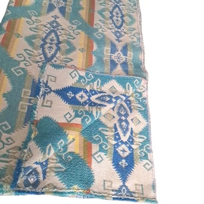 Vintage Woven Table Runner Tapestry Fabric Boho Southwestern Aztec 27' × 50" - Image 1 of 4