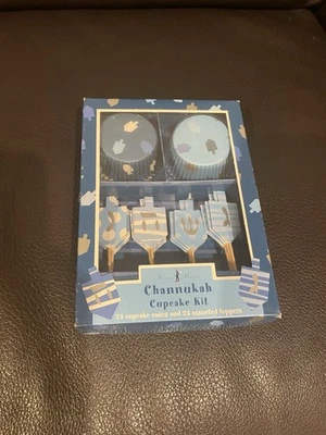 Meri Meri Cupcake Kit Chanukah. 24 Cupcake Cases and 24 Assorted Cupcake Toppers - Image 1 of 2