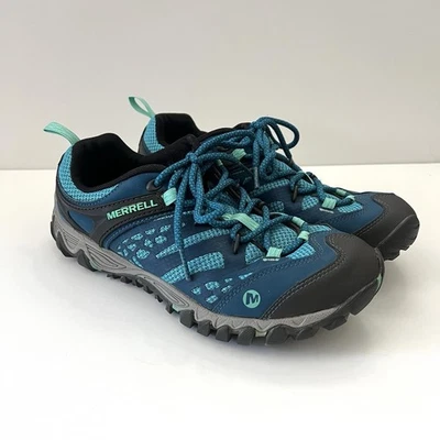 Туфли туристические женские Merrell All Out Blaze Vent бирюзовые Aqua J32814 на шнуровке 8 - Изображение 1 из 4